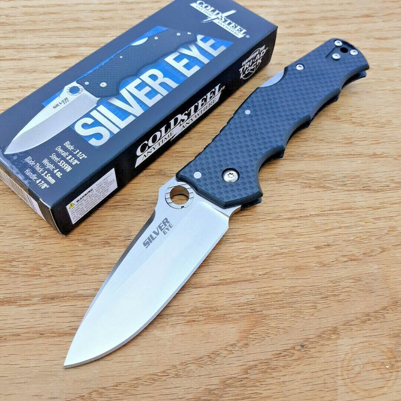 Cold Steel Silver Eye Folding Knife 3.5" CPM-S35VN Steel Blade Carbon Fiber 62QCFB -Cold Steel - Survivor Hand Precision Knives & Outdoor Gear Store