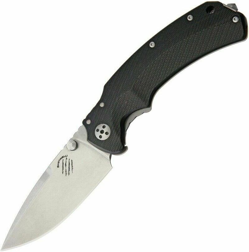 Bastinelli Folding Knife 3.25" D2 Tool Steel Blade Black G10/ Titanium Back Handle S01 -Bastinelli Creations - Survivor Hand Precision Knives & Outdoor Gear Store