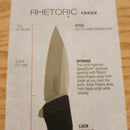 Kershaw Rhetoric Linerlock Folding Knife 3" 3Cr13 Steel Blade Black Nylon Handle 1342X -Kershaw - Survivor Hand Precision Knives & Outdoor Gear Store