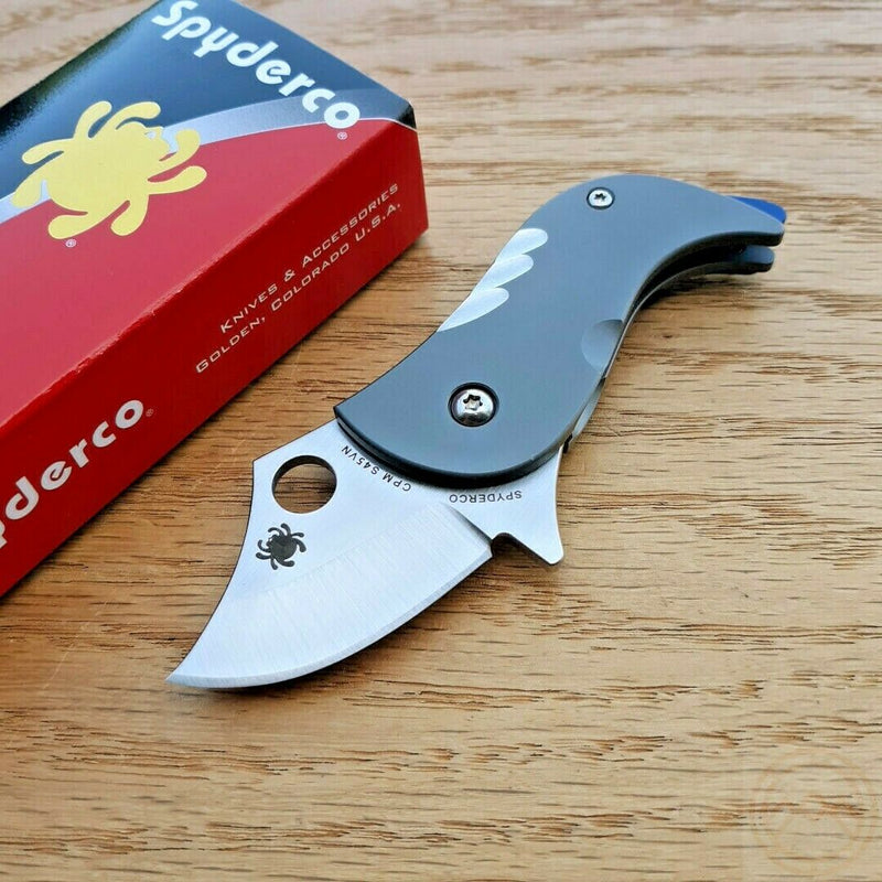 Spyderco Pochi Reeve Folding Knife 1.56" CPM-S45VN Steel Blade Titanium Handle 256TIP -Spyderco - Survivor Hand Precision Knives & Outdoor Gear Store