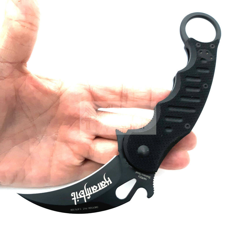 Fox Folding Karambit Pocket Knife N690Co Vanadium Steel 3.1" Blade Milled Black G10 Handle 479 -Fox - Survivor Hand Precision Knives & Outdoor Gear Store