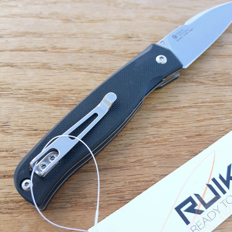 RUIKE P662 Linerlock Folding Knife 2.88" Sandvik 14C28N Steel Blade Black G10 Handle P662B -RUIKE - Survivor Hand Precision Knives & Outdoor Gear Store