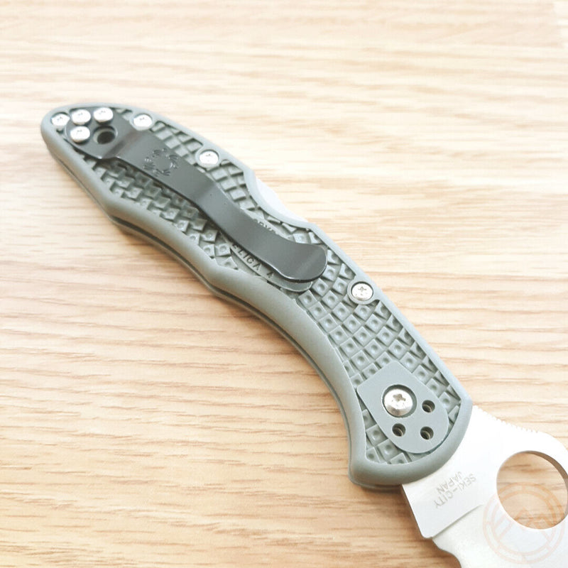 Spyderco Delica 4 Knife 3" Part Serrated VG10 Steel Blade Green FRN Handle C11PSFG -Spyderco - Survivor Hand Precision Knives & Outdoor Gear Store