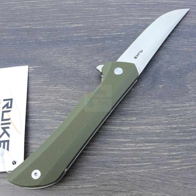 RUIKE Hussar P121 Linerlock Folding Knife 3.75" 14C28N Stainless Steel Blade Green G10 Handle P121G -RUIKE - Survivor Hand Precision Knives & Outdoor Gear Store