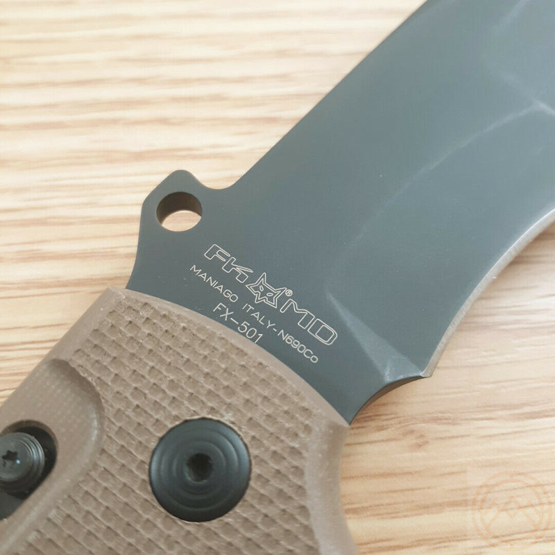 Fox Tracker Meskwaki Folding Knife 5.25"Bohler N690 Steel Blade Dark Earth G10 Handle 501 -Fox - Survivor Hand Precision Knives & Outdoor Gear Store