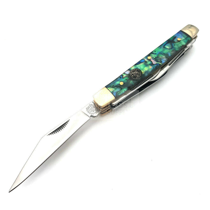 Frost Cutlery Kentucky Congress Pocket Knife Stainless Blades Salt Water Abalone Handle 117SAB -Frost Cutlery - Survivor Hand Precision Knives & Outdoor Gear Store