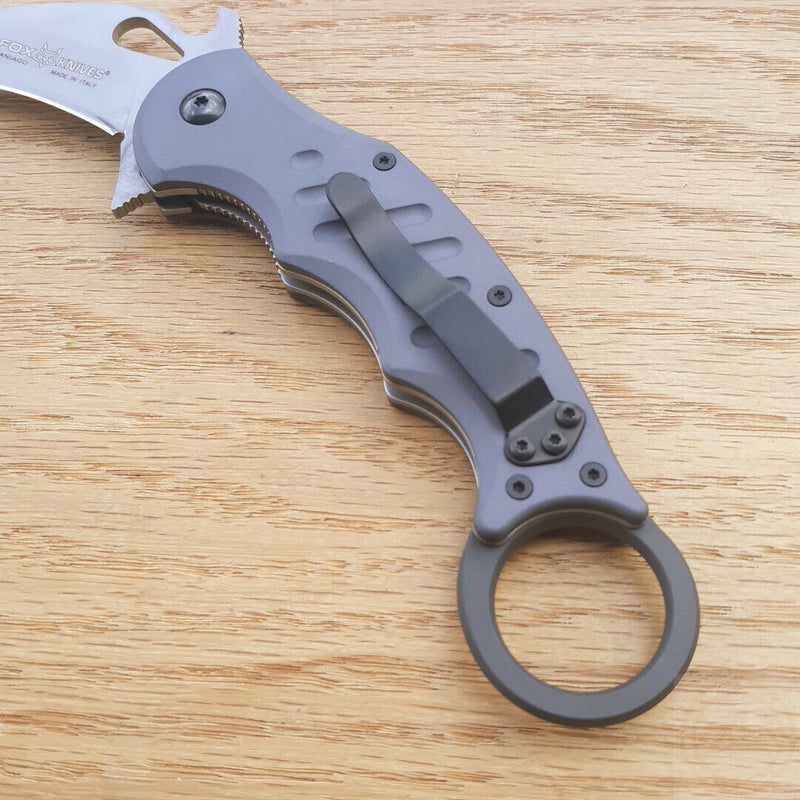 Fox Folding Karambit 478 Knife 3" N690Co Vanadium Steel Blade Aircraft Aluminum Handle 478 -Fox - Survivor Hand Precision Knives & Outdoor Gear Store