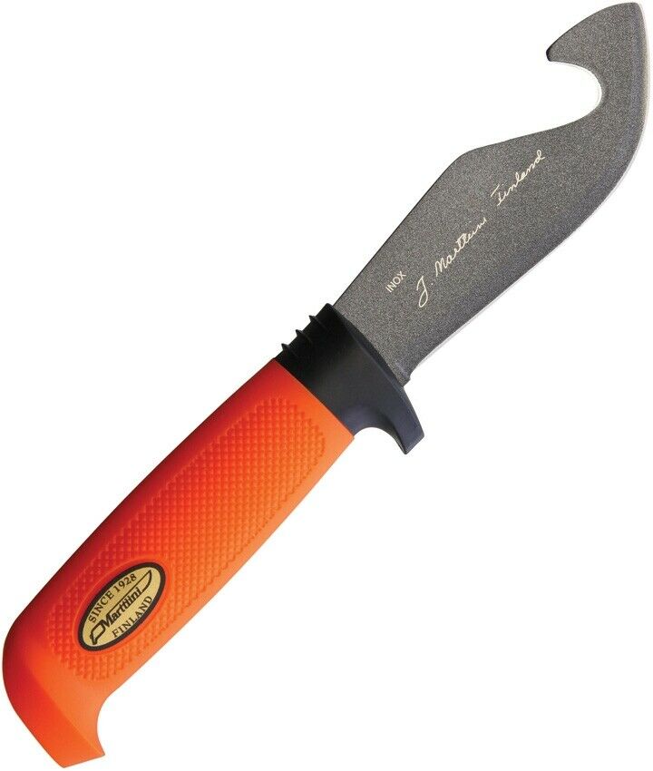 Marttiini Martef Fixed Knife 4.25" Stainless Guthook Blade Orange Rubber Handle 378024T -Marttiini - Survivor Hand Precision Knives & Outdoor Gear Store