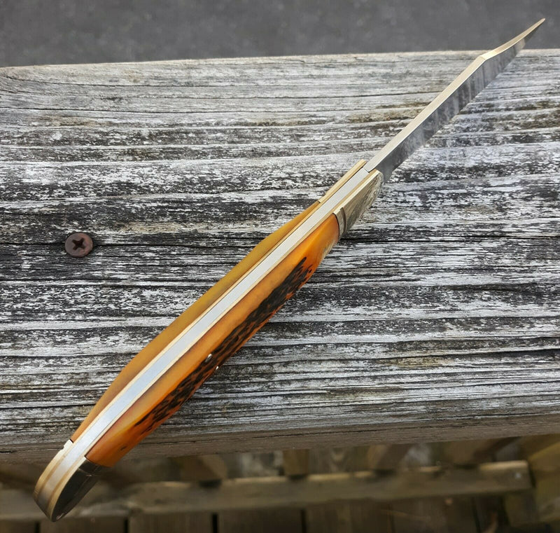 Hunter's Classic NAHC Folding Knife Stainless 4" Blade Orange Jigged Bone Handle 1730 -Miscellaneous - Survivor Hand Precision Knives & Outdoor Gear Store