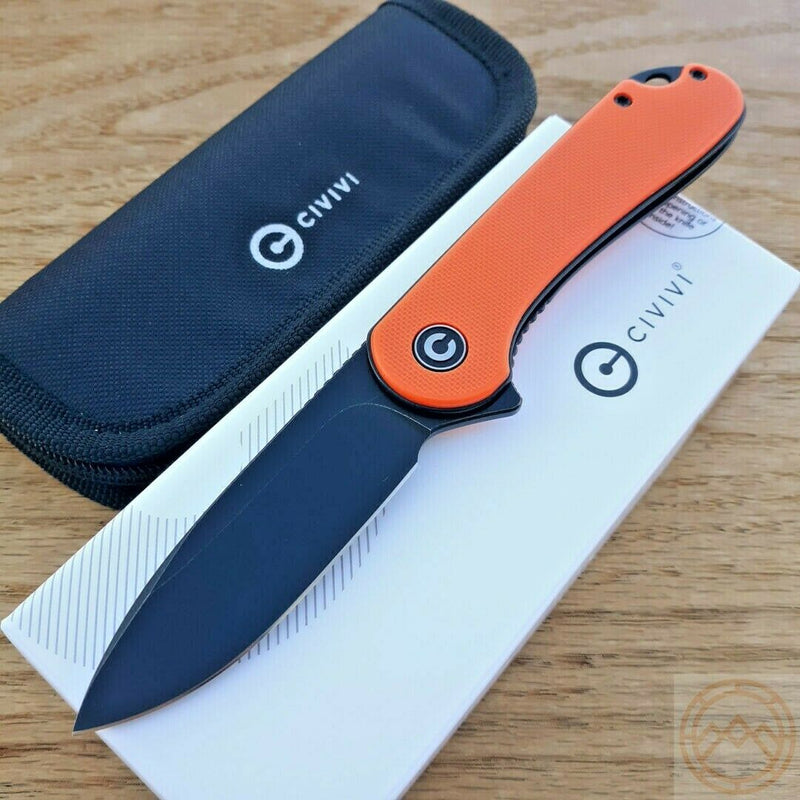 Civivi Elementum Linerlock Folding Knife 3" D2 Steel Blade Orange G10 Handle 907Y -Civivi - Survivor Hand Precision Knives & Outdoor Gear Store