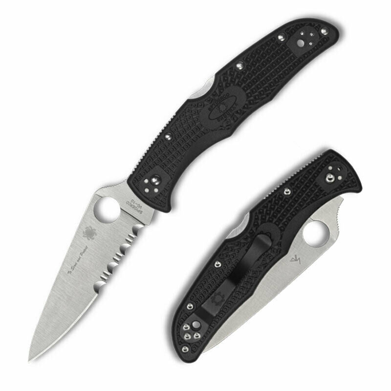 Spyderco Endura 4 Lockback Folding Knife 3.88" VG-10 Steel Blade Black Bi-Directional Texture FRN Handle 10FPSBKBL -Spyderco - Survivor Hand Precision Knives & Outdoor Gear Store