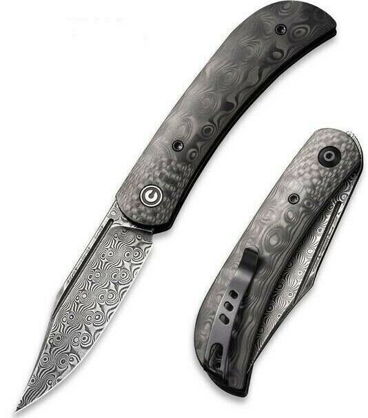 Civivi Appalachian Folding Knife 2.96" Damascus Steel Blade Carbon Fiber Handle 19010CDS3 -Civivi - Survivor Hand Precision Knives & Outdoor Gear Store