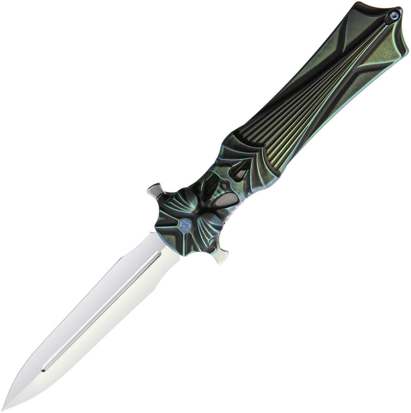 Rike Knife Amulet Linerlock Folding Knife 3.75" Bohler M390 Steel Blade Black / Green Titanium Handle AMULETBGR -Rike Knife - Survivor Hand Precision Knives & Outdoor Gear Store