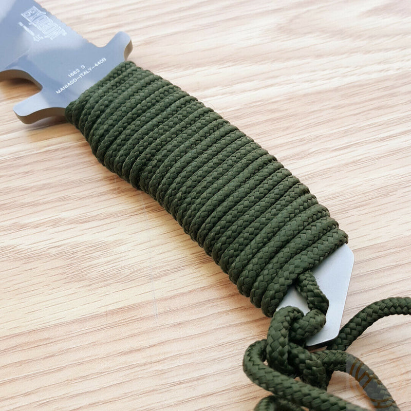 Fox Exagon Fixed Knife 6.75" PTFE Coated 440 Steel Blade Cord Wrapped Handle 1662S -Fox - Survivor Hand Precision Knives & Outdoor Gear Store