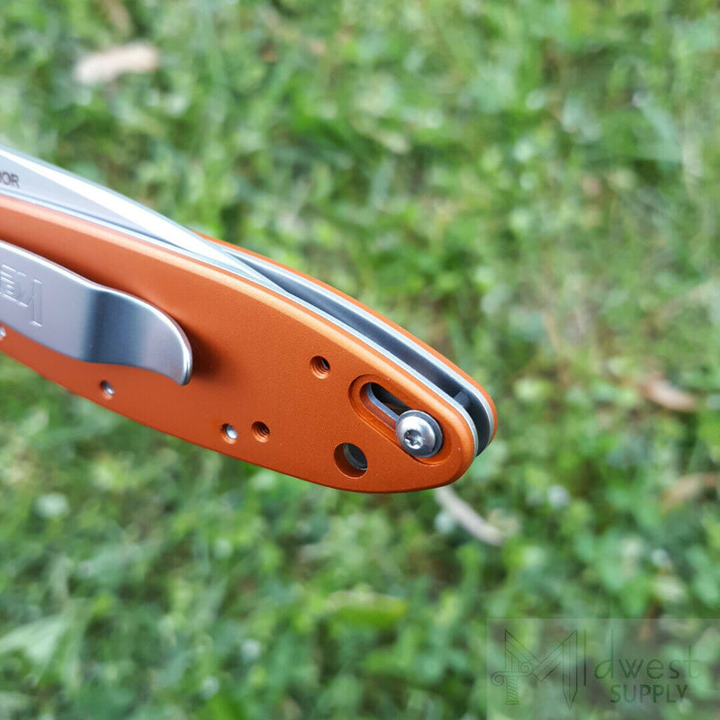 Kershaw Leek Folding Knife 3" 14C28N Steel Blade Orange Anodized Aluminum Handle 1660OR -Kershaw - Survivor Hand Precision Knives & Outdoor Gear Store