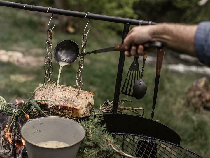 Barebones Living Cowboy Grill Ladle Blackened Stainless Steel Construction Walnut Handle RE464 -Barebones Living - Survivor Hand Precision Knives & Outdoor Gear Store