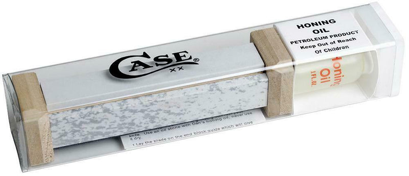 Case XX EZ Hone Sharpening Arkansas Stone Block With Wooden Base/Bottle Oil 09398 -Case Cutlery - Survivor Hand Precision Knives & Outdoor Gear Store