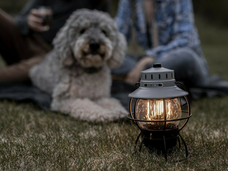 Barebones Living Railroad Lantern Slate Gray Metal Construction Brightness LED E282 -Barebones Living - Survivor Hand Precision Knives & Outdoor Gear Store