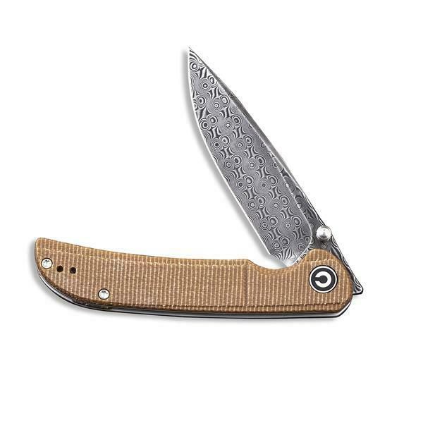 Civivi Imperium Folding Knife 3.5" Damascus Steel Blade Brown Micarta Handle 2107DS1 -Civivi - Survivor Hand Precision Knives & Outdoor Gear Store