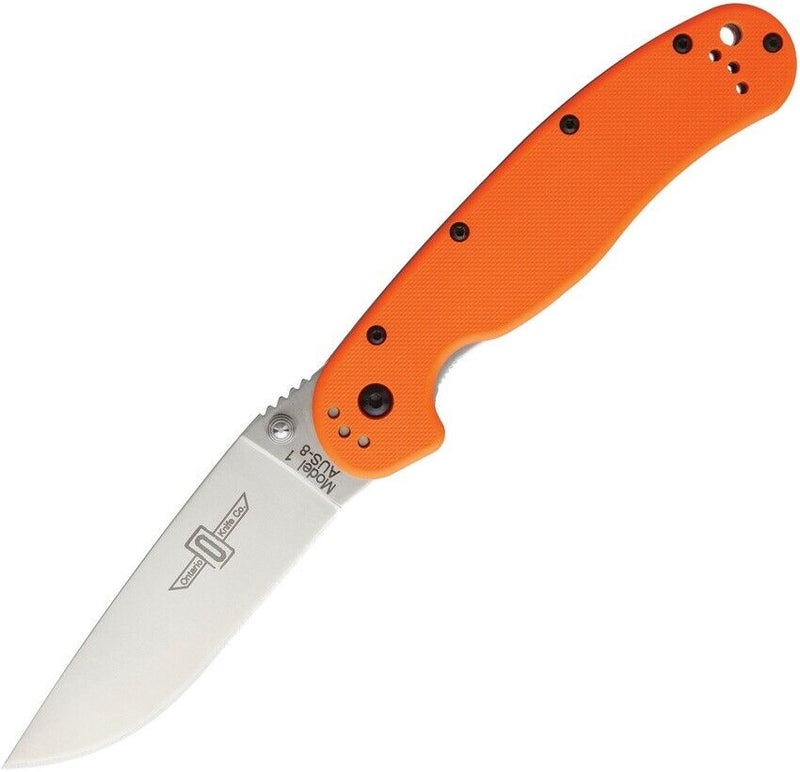 Ontario RAT I Linerlock Folding Knife 3.75" AUS8 Steel Blade Orange G10 Handle 8848OR -Ontario - Survivor Hand Precision Knives & Outdoor Gear Store