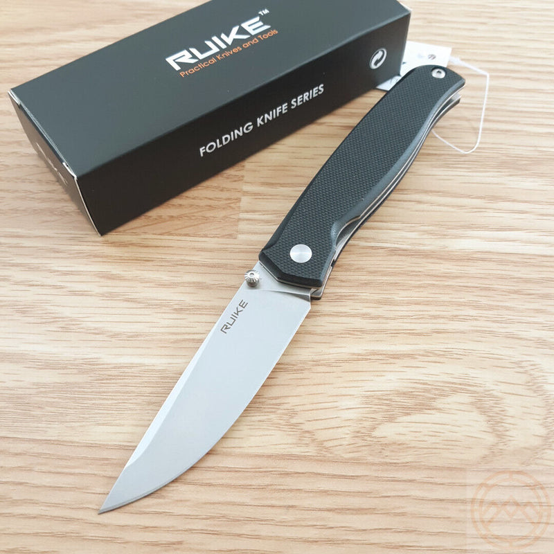 RUIKE P661 Linerlock Folding Knife 2.88"Sandvik 14C28N Steel Blade Black G10 Handle P661B -RUIKE - Survivor Hand Precision Knives & Outdoor Gear Store