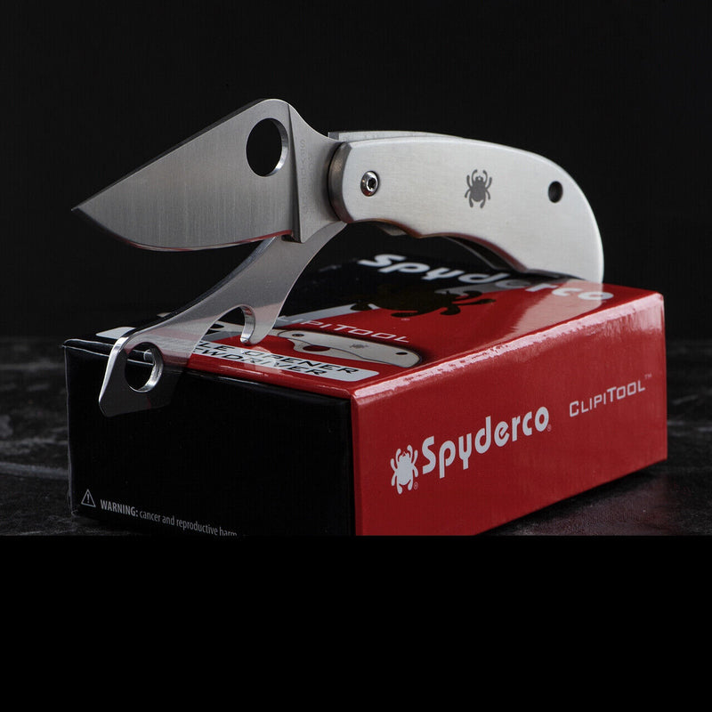 Spyderco ClipiTool W/Bottle Opener Screwdriver 2" Nonlocking SS Blade Handle C175P -Spyderco - Survivor Hand Precision Knives & Outdoor Gear Store