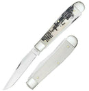 Case XX Iraqi Freedom Trapper Pocket Knife Stainless Steel Blades Natural Bone Handle 50954 -Case Cutlery - Survivor Hand Precision Knives & Outdoor Gear Store