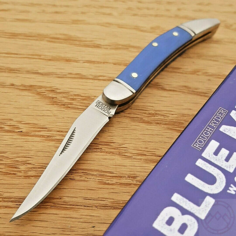 Rough Ryder Small Folding Knife Stainless Steel Toothpick Blade Blue G10 Handle 2169 -Rough Ryder - Survivor Hand Precision Knives & Outdoor Gear Store