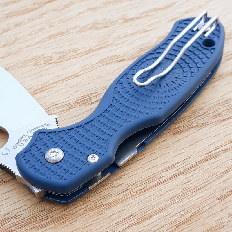 Spyderco Para 3 Compression Folding Knife 3" CPM SPY27 Steel Blade Blue Texture FRN Handle 223PCBL -Spyderco - Survivor Hand Precision Knives & Outdoor Gear Store