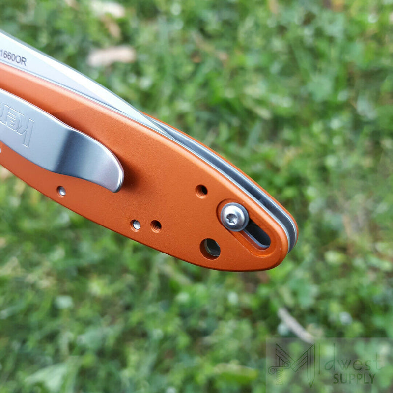 Kershaw Leek Folding Knife 3" 14C28N Steel Blade Orange Anodized Aluminum Handle 1660OR -Kershaw - Survivor Hand Precision Knives & Outdoor Gear Store