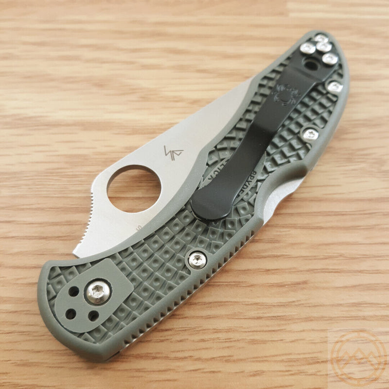 Spyderco Delica 4 Knife 3" Part Serrated VG10 Steel Blade Green FRN Handle C11PSFG -Spyderco - Survivor Hand Precision Knives & Outdoor Gear Store