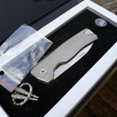 LionSTEEL ROK Framelock Folding Knife 3.25" M390 Blade Gray Titanium Handle TROKG -LionSTEEL - Survivor Hand Precision Knives & Outdoor Gear Store