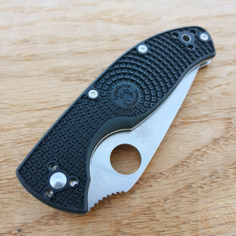 Spyderco Tenacious Linerlock Folding Knife 3.38" Part Serrated 8Cr13MoV Steel Blade FRN Handle C122PSBK -Spyderco - Survivor Hand Precision Knives & Outdoor Gear Store