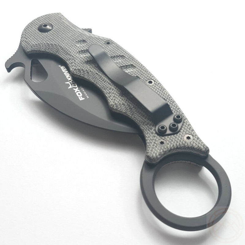 Fox Karambit Liner Folding Knife 3" Bohler N690 Steel Blade Micarta Handle 479MIB -Fox - Survivor Hand Precision Knives & Outdoor Gear Store