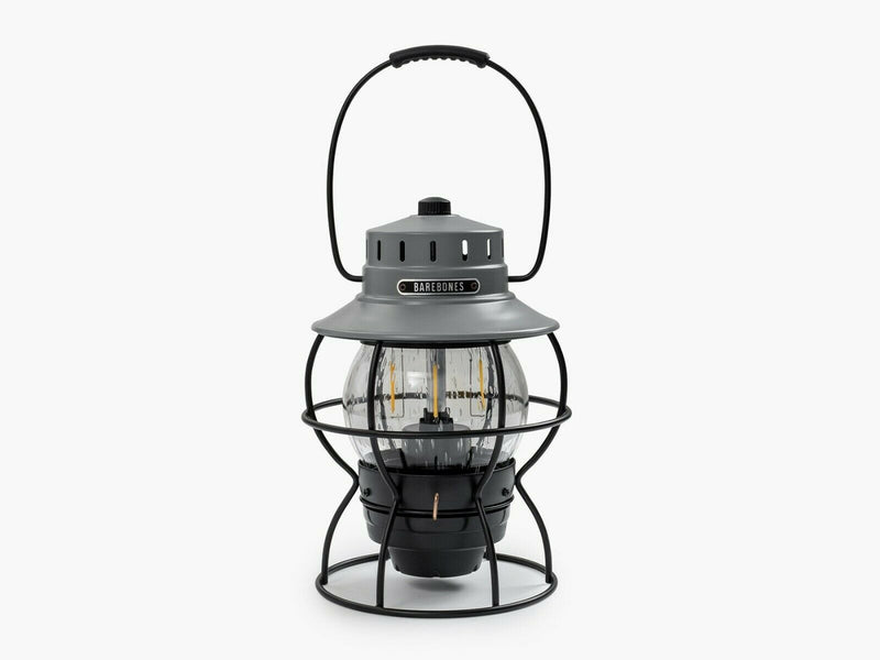 Barebones Living Railroad Lantern Slate Gray Metal Construction Brightness LED E282 -Barebones Living - Survivor Hand Precision Knives & Outdoor Gear Store