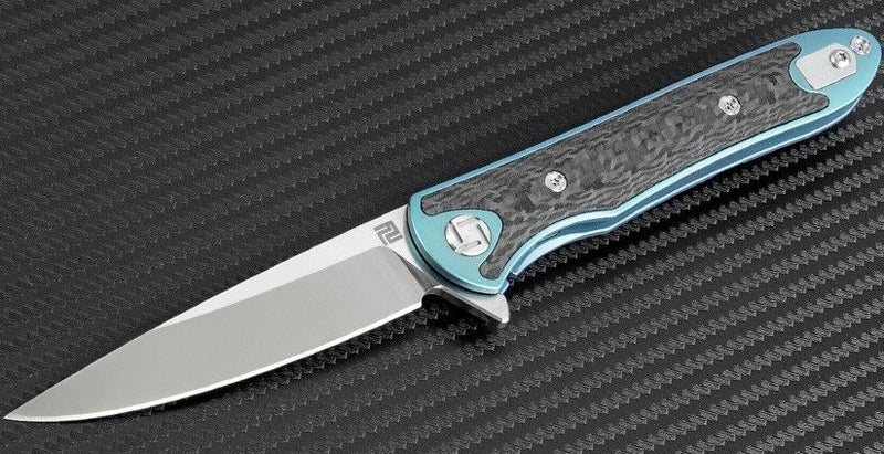 Artisan Cutlery Shark Folding Knife 3" S35VN Blade Blue Titanium/Carbon Fiber Handle 1707GSBU -Artisan Cutlery - Survivor Hand Precision Knives & Outdoor Gear Store