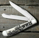 Case XX WWII Trapper Pocket Knife Stainless Steel Blades Natural Bone Handle 50950 -Case Cutlery - Survivor Hand Precision Knives & Outdoor Gear Store