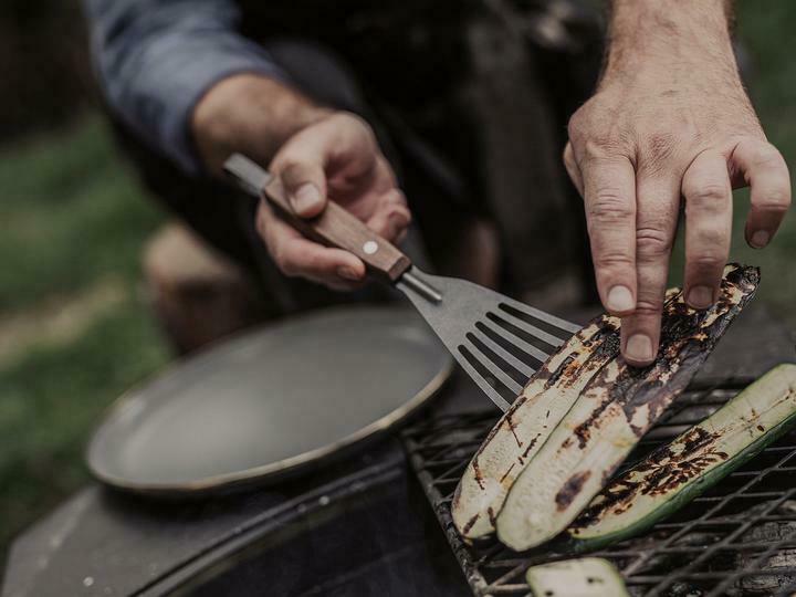 Barebones Living Cowboy Grill Fish Spatula Blackened Stainless Steel Construction/Hook End For Hanging RE467 -Barebones Living - Survivor Hand Precision Knives & Outdoor Gear Store