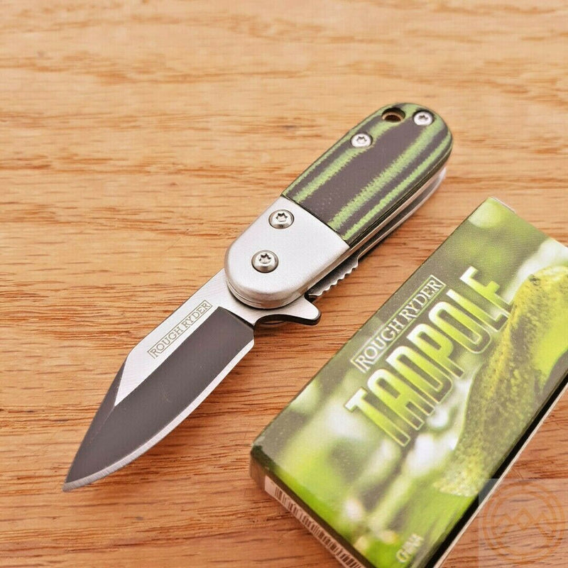 Rough Ryder Tadpole Folding Knife 1.5" Stainless Steel Blade Green G-10 Handle 2313 -Rough Ryder - Survivor Hand Precision Knives & Outdoor Gear Store