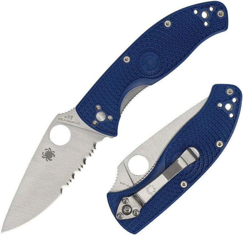 Spyderco Tenacious Liner Folding Knife 3.38" CPM S35VN Steel Blade Blue FRN Handle 122PSBL -Spyderco - Survivor Hand Precision Knives & Outdoor Gear Store