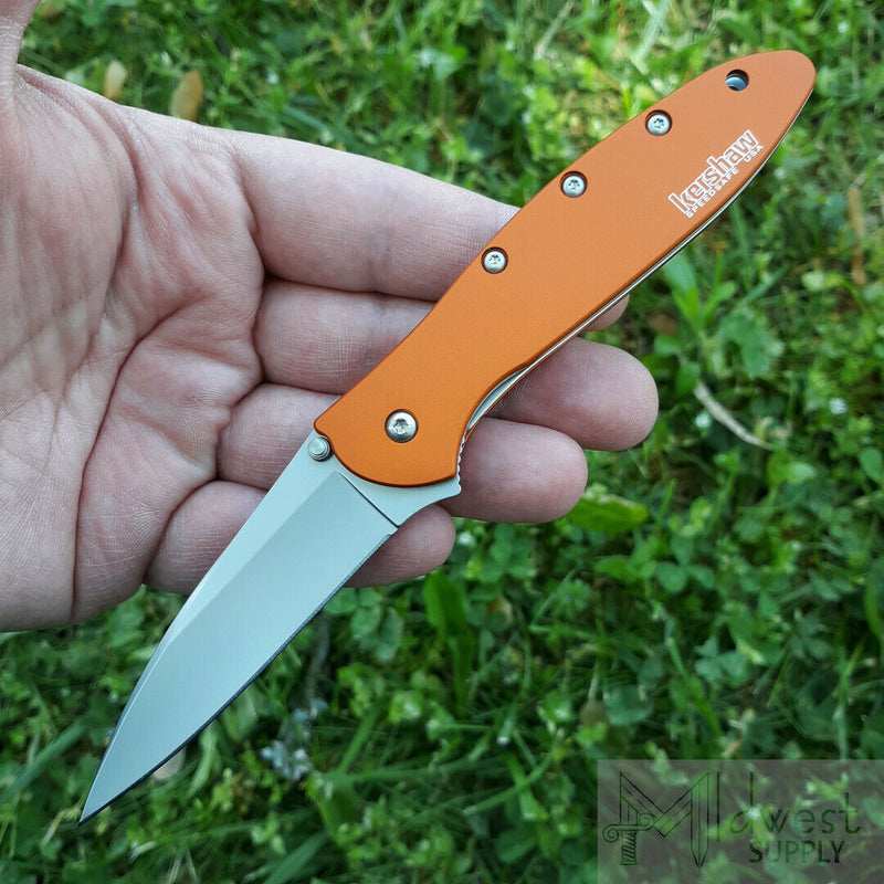 Kershaw Leek Folding Knife 3" 14C28N Steel Blade Orange Anodized Aluminum Handle 1660OR -Kershaw - Survivor Hand Precision Knives & Outdoor Gear Store