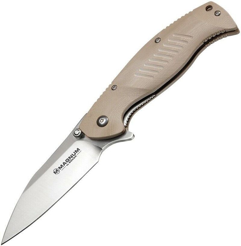 Boker Magnum Delta Whiskey Folding Knife 3.5" 440 Steel Blade Tan G10 Handle 01MB703 -Boker Magnum - Survivor Hand Precision Knives & Outdoor Gear Store