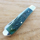 Roper Trapper Pocket Knife 1065 Carbon Steel Blade Green Jigged Bone Handle 0008CGB -Roper Knives - Survivor Hand Precision Knives & Outdoor Gear Store