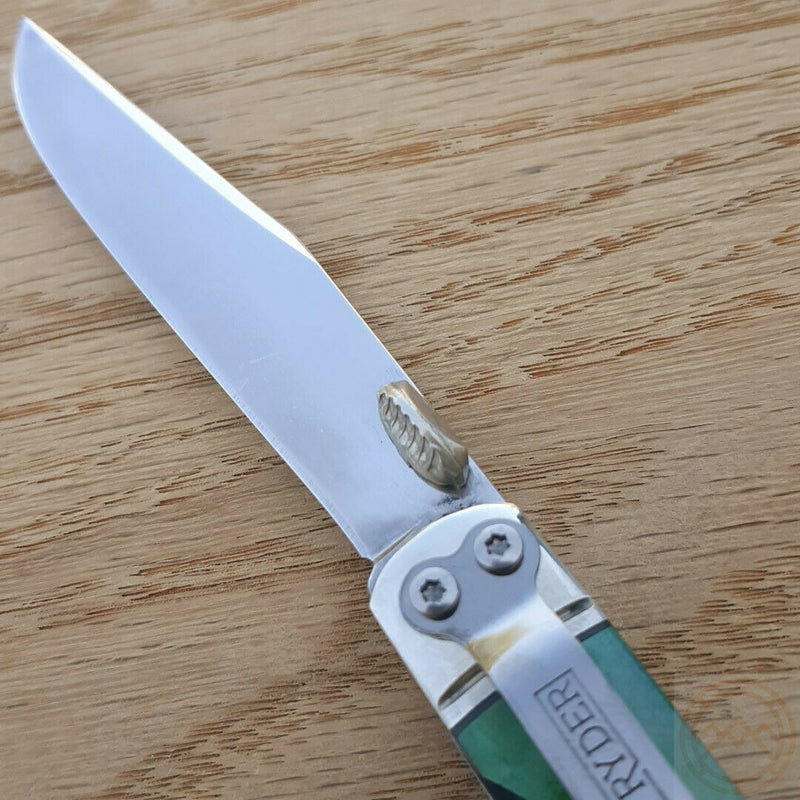 Rough Ryder Working Man Folding Knife 440 Steel Blade Green Smooth Bone Handle 1957 -Rough Ryder - Survivor Hand Precision Knives & Outdoor Gear Store