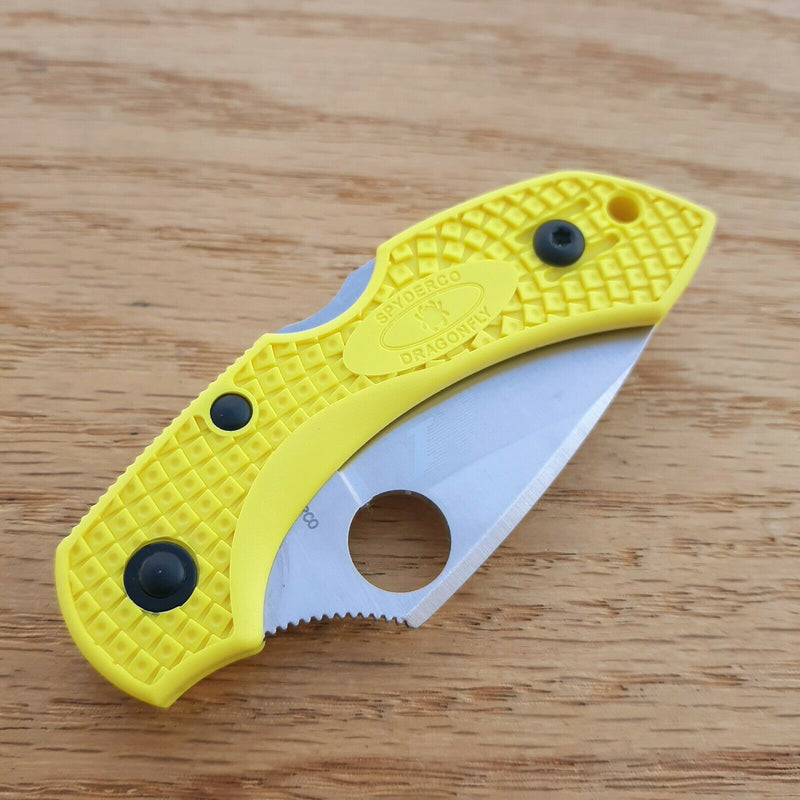 Spyderco Dragonfly 2 Salt Folding Knife 2.37" H1 Steel Leaf Blade Yellow FRN Handle 28SYL2 -Spyderco - Survivor Hand Precision Knives & Outdoor Gear Store