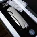 LionSTEEL ROK Framelock Folding Knife 3.25" M390 Blade Gray Titanium Handle TROKG -LionSTEEL - Survivor Hand Precision Knives & Outdoor Gear Store