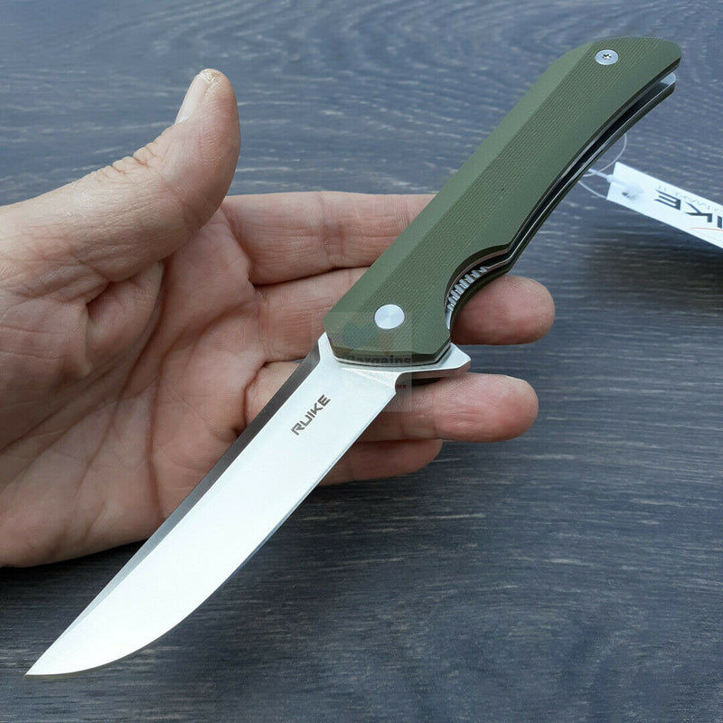 RUIKE Hussar P121 Linerlock Folding Knife 3.75" 14C28N Stainless Steel Blade Green G10 Handle P121G -RUIKE - Survivor Hand Precision Knives & Outdoor Gear Store