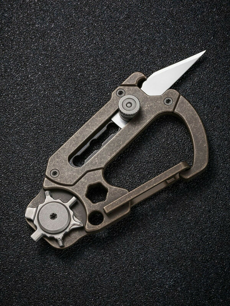 Civivi Polymorph Carabiner Keychain Titanium Multi Tool Bronze Utility Blades 200452 -Civivi - Survivor Hand Precision Knives & Outdoor Gear Store