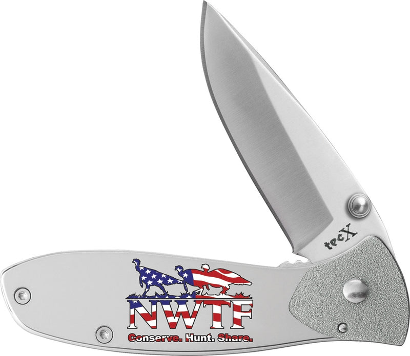 Case XX NWTF Tec X Folding Knife 440C Steel Gray One Piece Construction Blade 18772 -Case Cutlery - Survivor Hand Precision Knives & Outdoor Gear Store