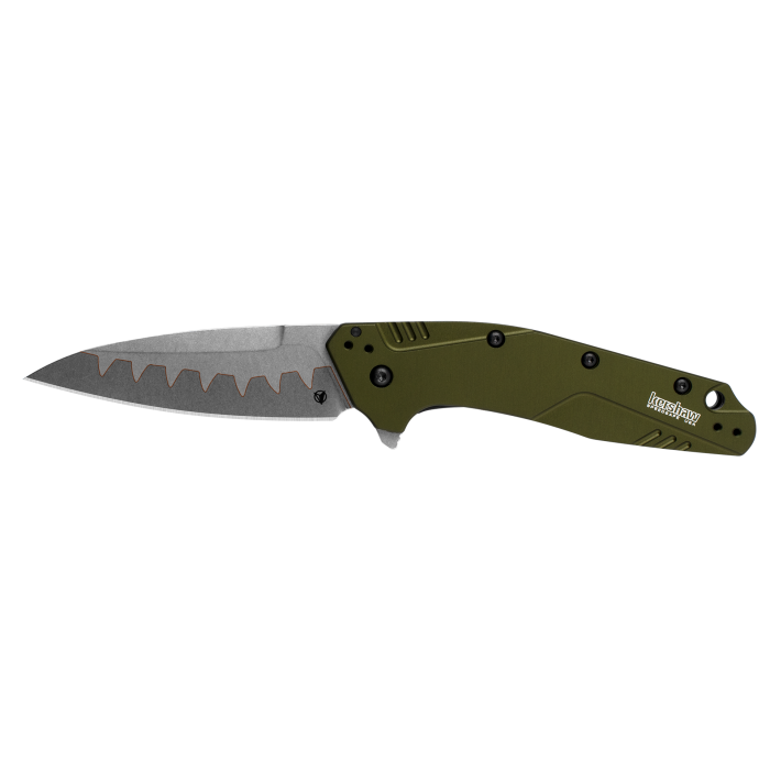 Kershaw Dividend Linerlock Knife 3 N690/D2 HC Steel Blade Green Aluminum Handle 1812OLCB -Kershaw - Survivor Hand Precision Knives & Outdoor Gear Store